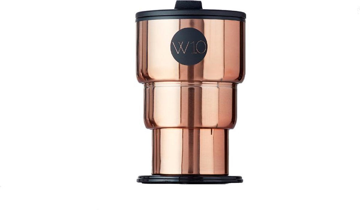 W10 Portobello - RVS opvouwbare thermos/reisbeker - 400 ml - Koper - Voor zowel warme als koude dranken