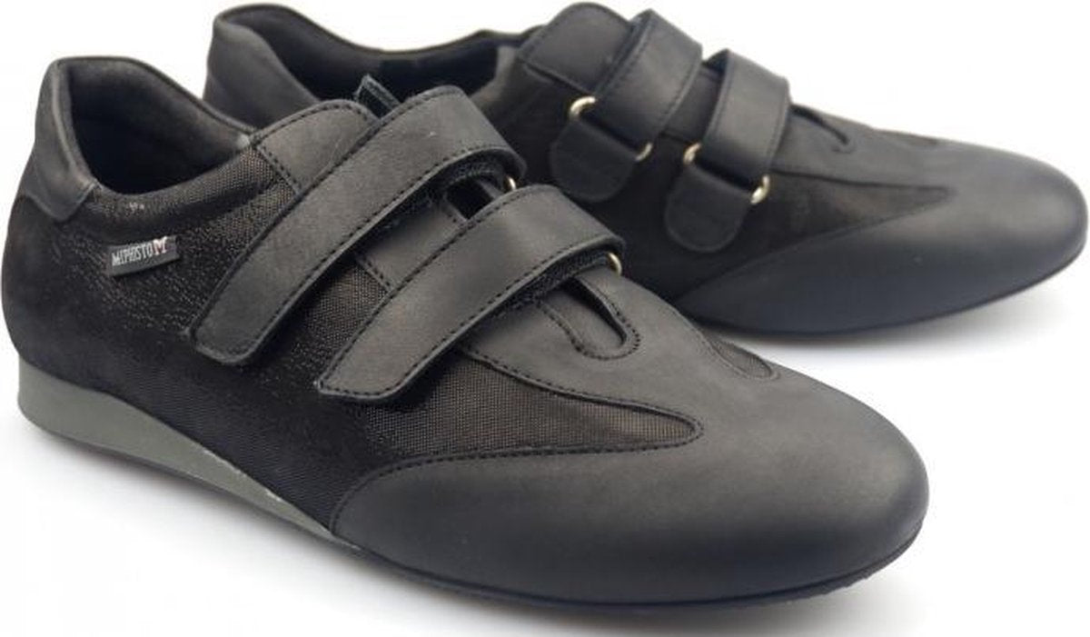 Mephisto BEA lederen dames sneaker met dubbele klittenband zwart - Maat 36