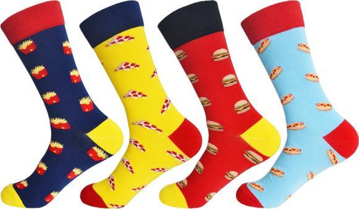 Unisex Sokken - Food Mix - 4 Paar - Maat 35-40