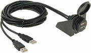 2 USB 2.0 mannelijk naar vrouwelijk verlengsnoer met auto-inbouw