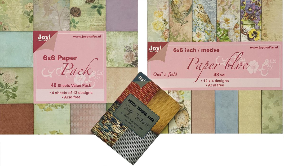 Joy!Crafts / Papierblokken  Owl's field & Flower Booming ( 2 x 48 vellen 15