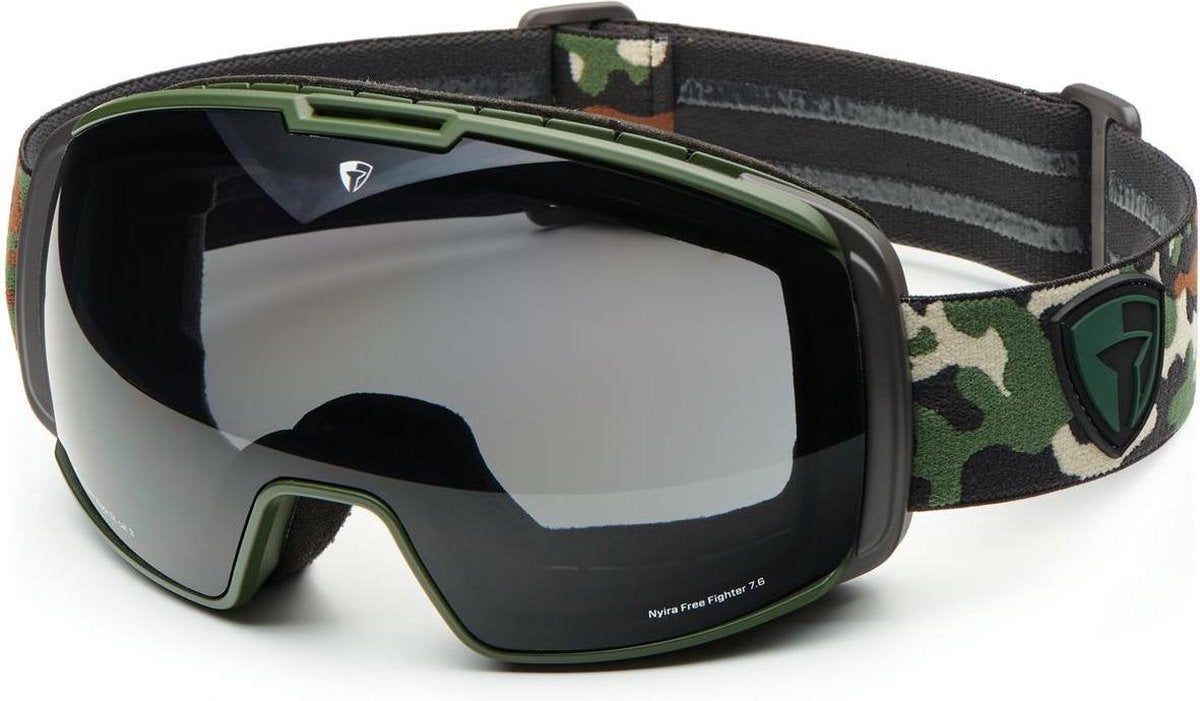 Briko Nyira Free Fighter 7.6 Ski Goggles MATT GREEN CAMO-SB3 - Maat One size