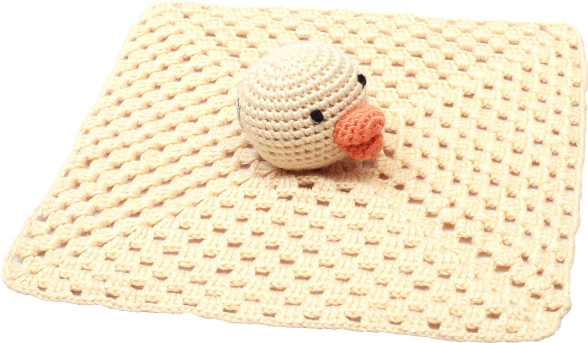 Naturezoo Knuffeldoekje Eend Gehaakt 10 Cm Beige