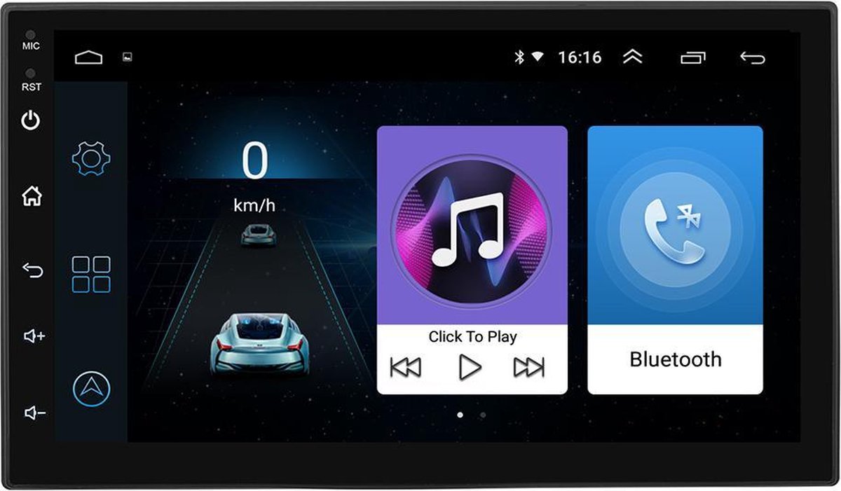Cartronix | Dubbel din autoradio | Android 8.1 | Navigatie | Bluetooth | USB  | 7 inch | Gratis Camera