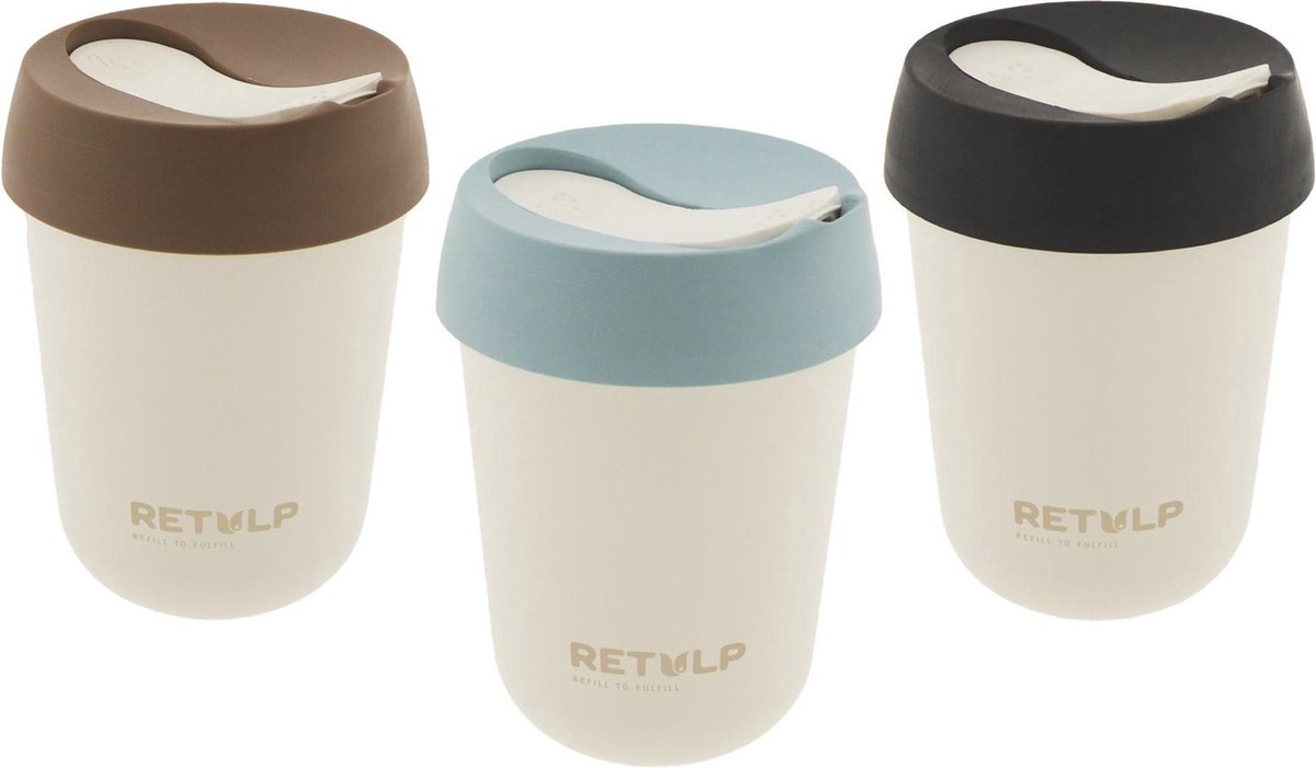 Retulp voordeelpakket Travel Cup Blue - 275 ml - Travel mug - Mok - Koffiebeker To Go