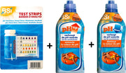 Zwembad pH kit: 50 test strips + pH up liquid 1L + pH down liquid 1L