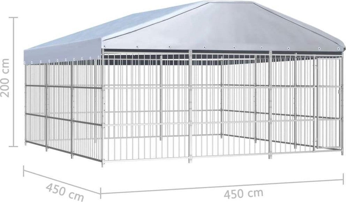 Medina Hondenkennel voor buiten met dak 450x450x200 cm