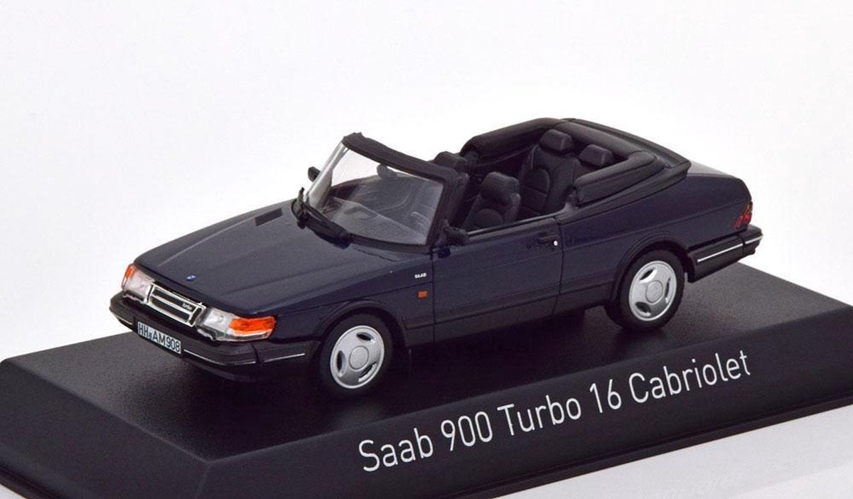 Saab 900 Turbo 16 Cabriolet 1992 Donkerblauw 1-43 Norev