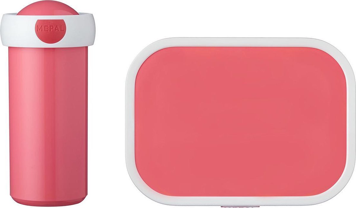 Mepal – Lunchset campus (sb + lb) – schoolbeker en broodtrommel voor kinderen – Roze – bento box - lekvrij