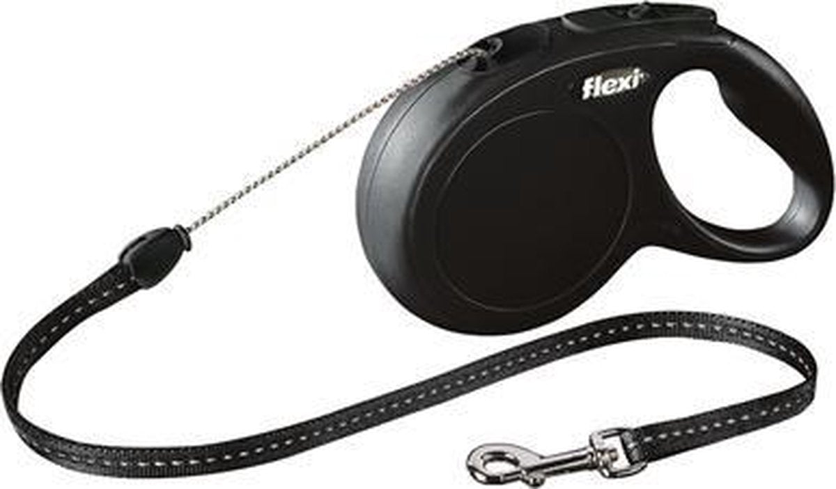 Flexi rollijn classic cord zwart - s 8 mtr - 1 stuks