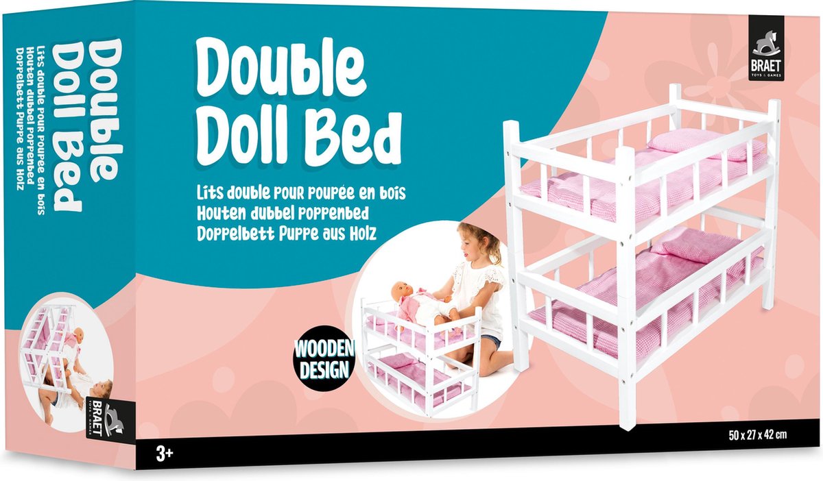 Braet Dubbel Poppenbed - Hout