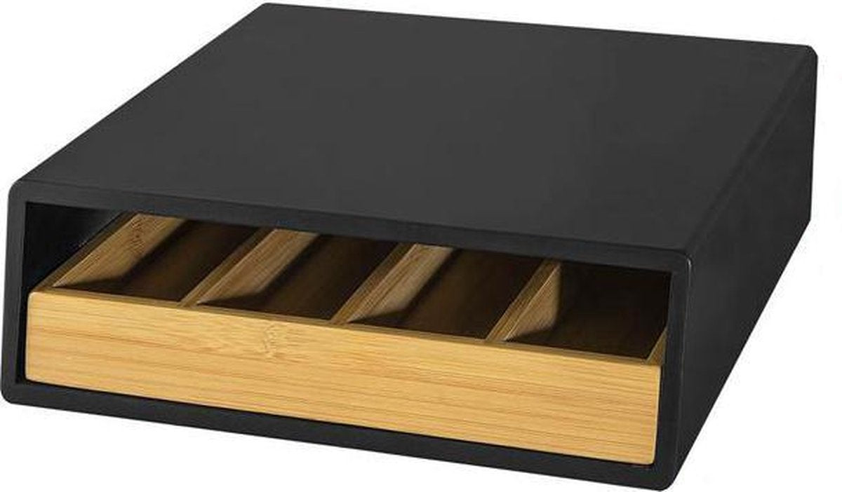 Simpletrade Capsulehouder - Theedoos - Multifunctioneel - Rubberen voetjes - Bamboe