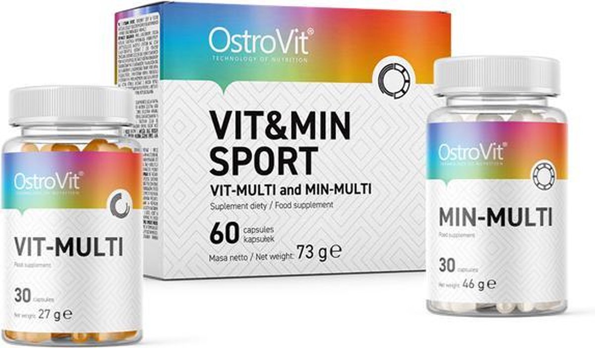 Vitaminen - Vitaminen & Mineralen SPORT 60 Capsules 2 pack OstroVit   + GRATIS Pill Box