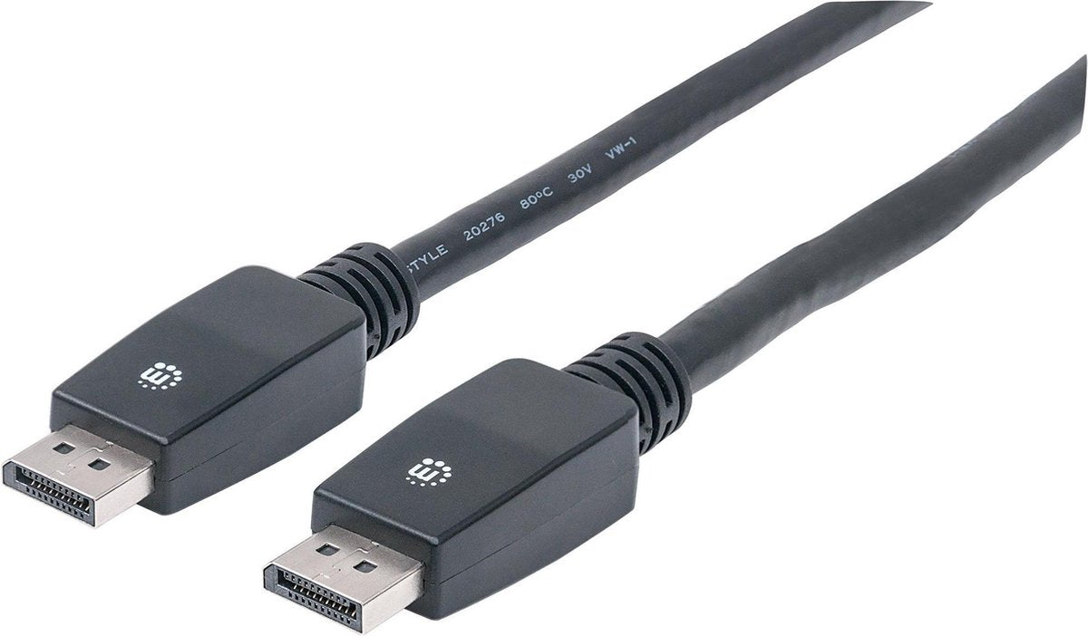 Manhattan DisplayPort Aansluitkabel 5.00 m 354110 Folie afscherming