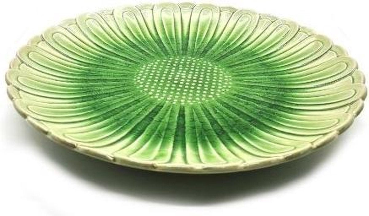 Presenteerschaal - Bord- Bloemvormige schaal - Handgemaakt en geschilderd - Groen 22 cm (2 stuks)