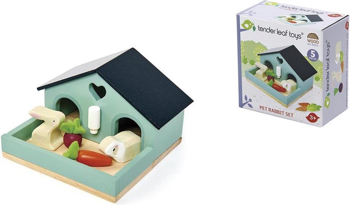 Tender Leaf Poppenmeubels: HUISDIERENSET KONIJN 12