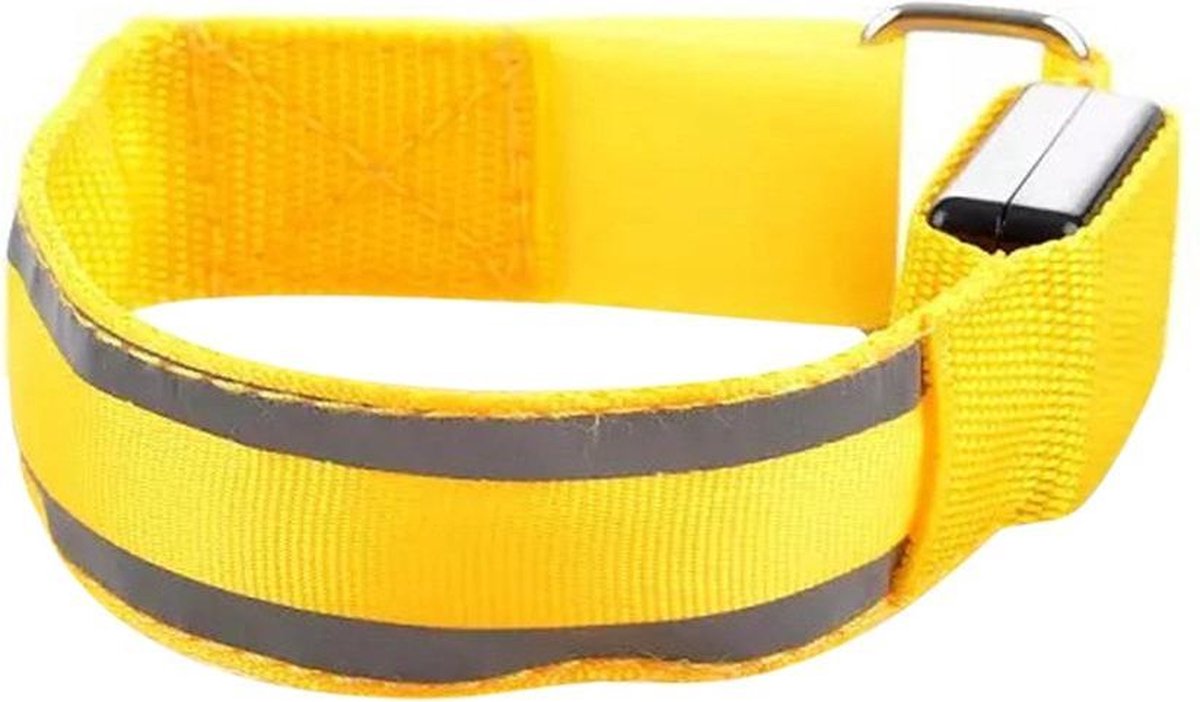 Hardloop LED Band | Reflecterende sport band | Veiligheidsbandje | Geel