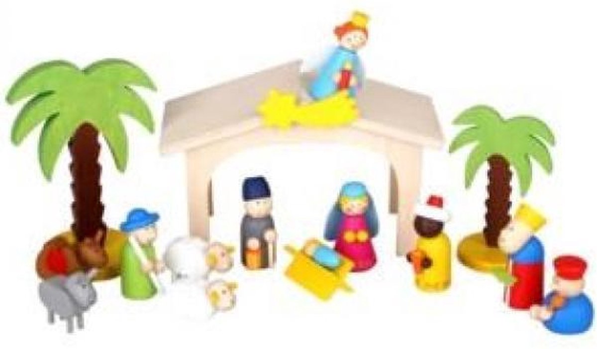 Speelgoed Kerststal | Voor Kinderen | 24 x 16 x 11 cm