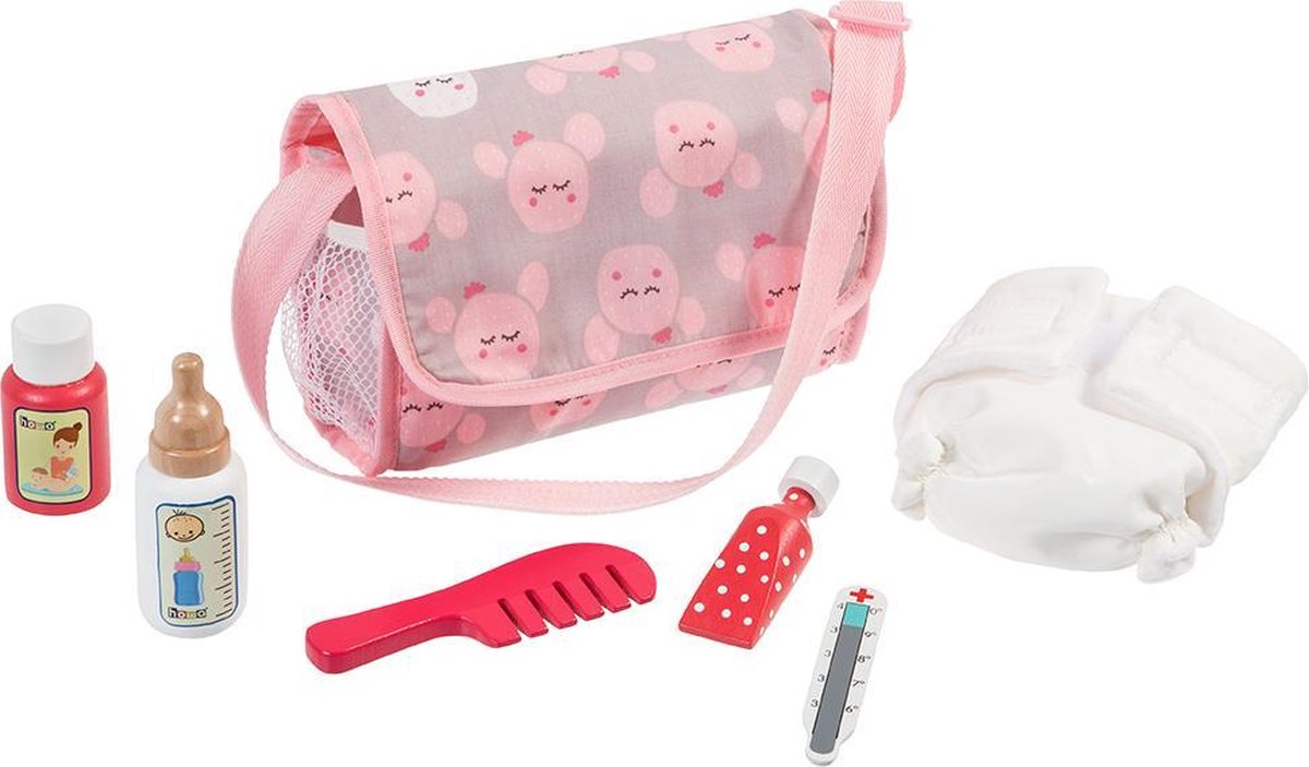 howa Luiertas "Cozy Cactus" met Luier en 5 Houten Accessoires voor Poppen 2950