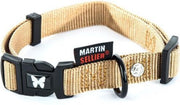Martin sellier halsband voor hond nylon beige verstelbaar 16 mmx30-45 cm