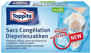 Toppits diepvrieszakken - 6 liter - 20 stuks per doos - 6 doosjes