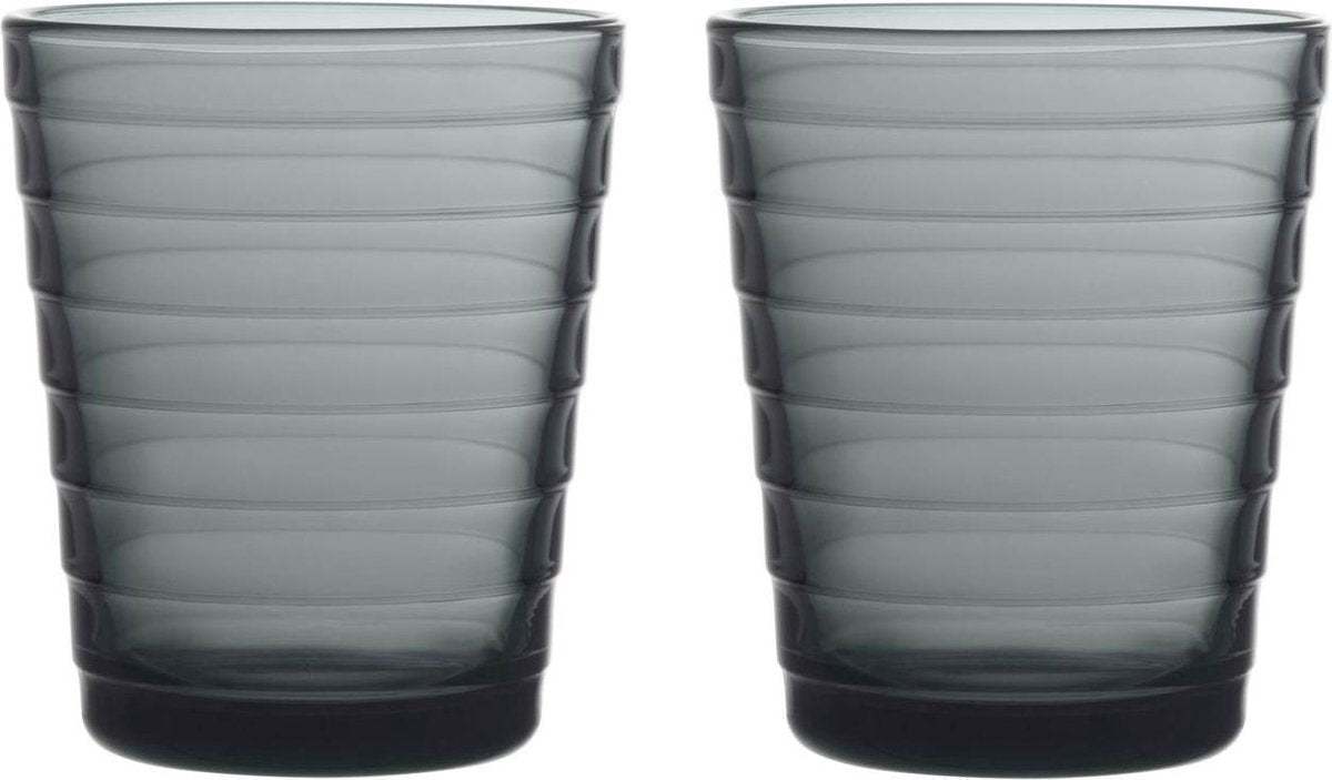 Iittala Glas Aino Aalto Donkergrijs 220 ml - 2 Stuks