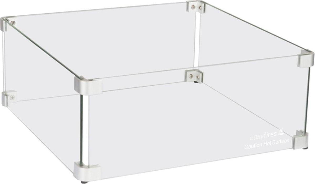 Glasombouw vierkant 43x43x17cm RVS