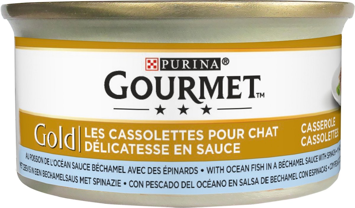 Gourmet Gold Duo Cassolettes - Kattenvoer Vis & Spinazie - 24x85 g