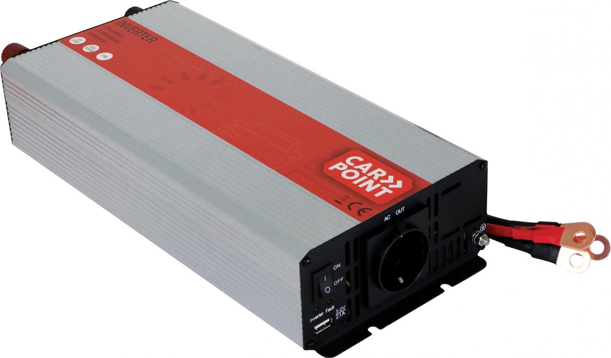 Carpoint Omvormer 12V>230V 1500W accu kabel