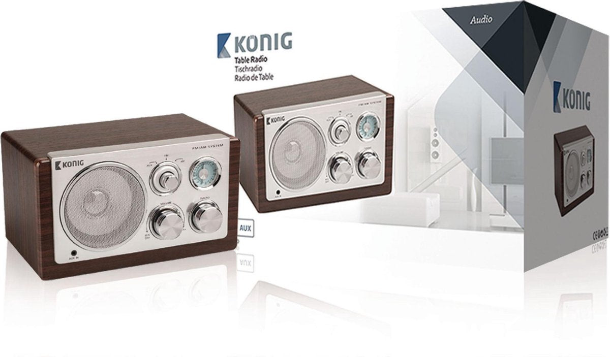 Konig AM/FM radio / bruin