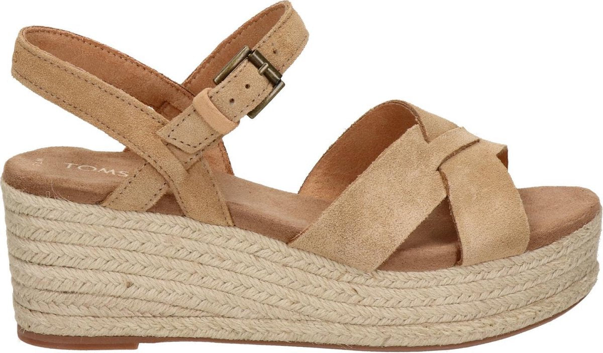 Dames Willow dames sandaal met sleehak. - Cognac - Maat 38