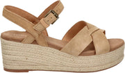 Dames Willow dames sandaal met sleehak. - Cognac - Maat 38