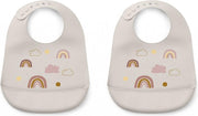 Tilda Silicone Bib 2-Pack Rainbow Love Sandy | Liewood