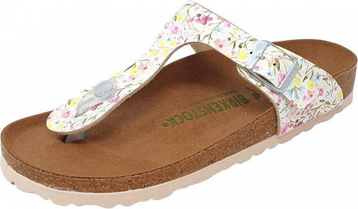 Birkenstock- 1018672 Gizeh watercolour gebloemd- vegan- smal- maat 40