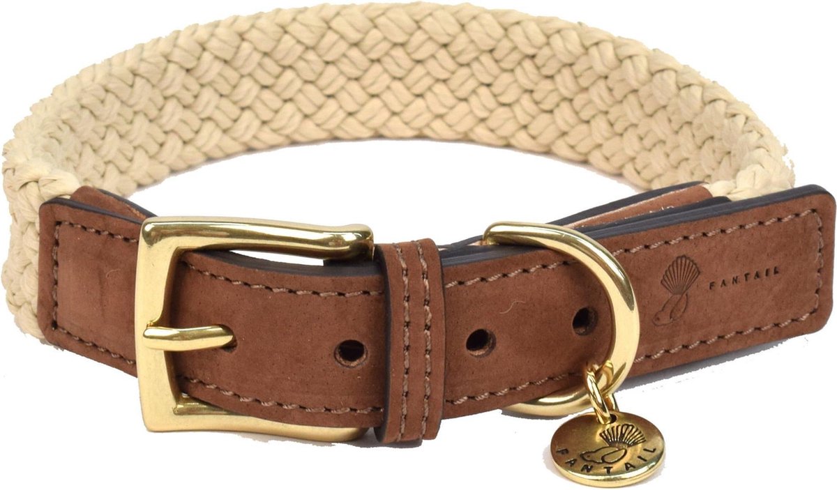 Fantail Halsband Tau Bruin - Hondenhalsband - 40 cm