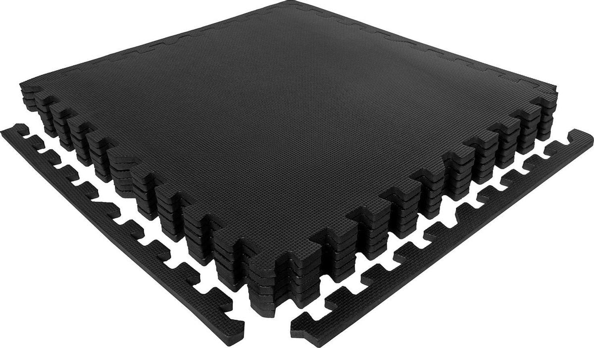 Vloermat fitness - VirtuFit Fitness Puzzelmat - 6-delig - 180 x 120 cm - Zwart