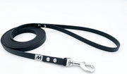 Miqdi BioThane hondenriem – zwart – 13 mm breed - 1.5 meter lang - met handvat