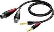 Procab CLA707 2x XLR (v) - 2x 6