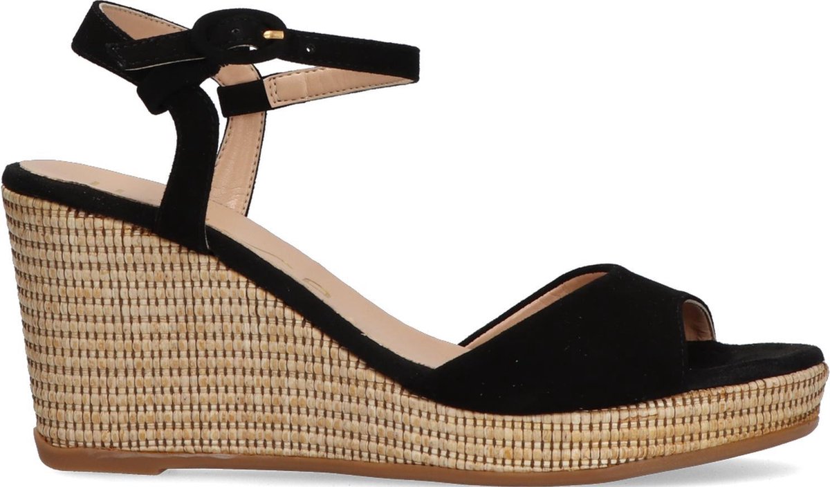 Unisa Lagata Sandalen - Met Sleehak - Dames - Zwart - Maat 40