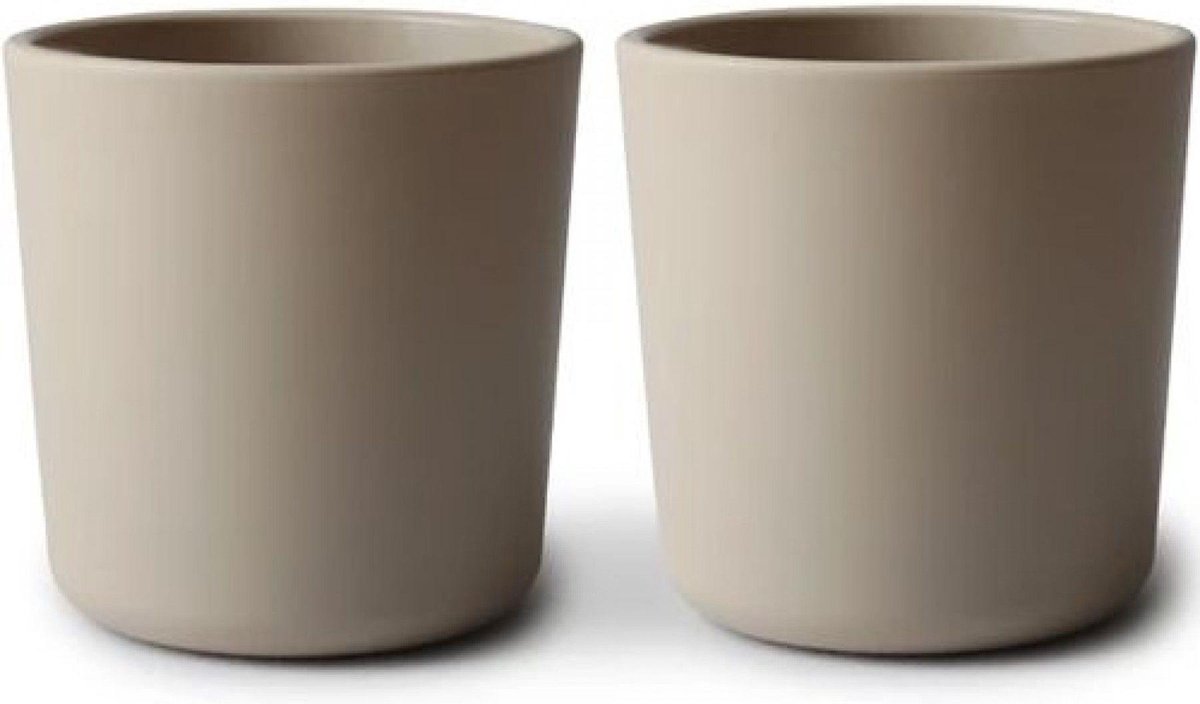 Mushie bekers - Kleur Vanilla - Kinderservies - Set van 2