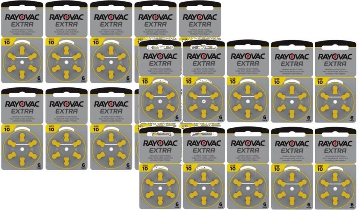 Rayovac 10 extra advanced hoortoestel batterij - Geel - 120 stuks