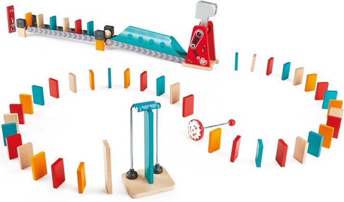 Hape Houten Dominospel Mighty Hammer 59-delig