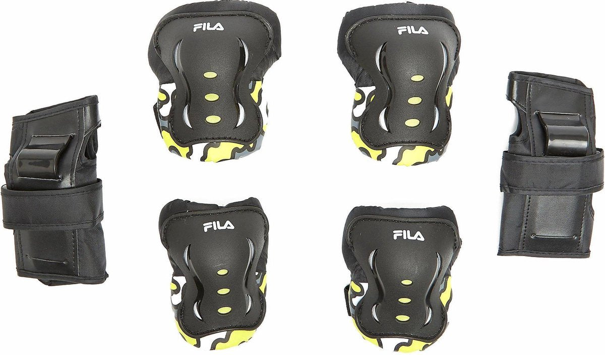 Fila Skate Beschermingsset Zwart/Geel Kinderen - Maat XS