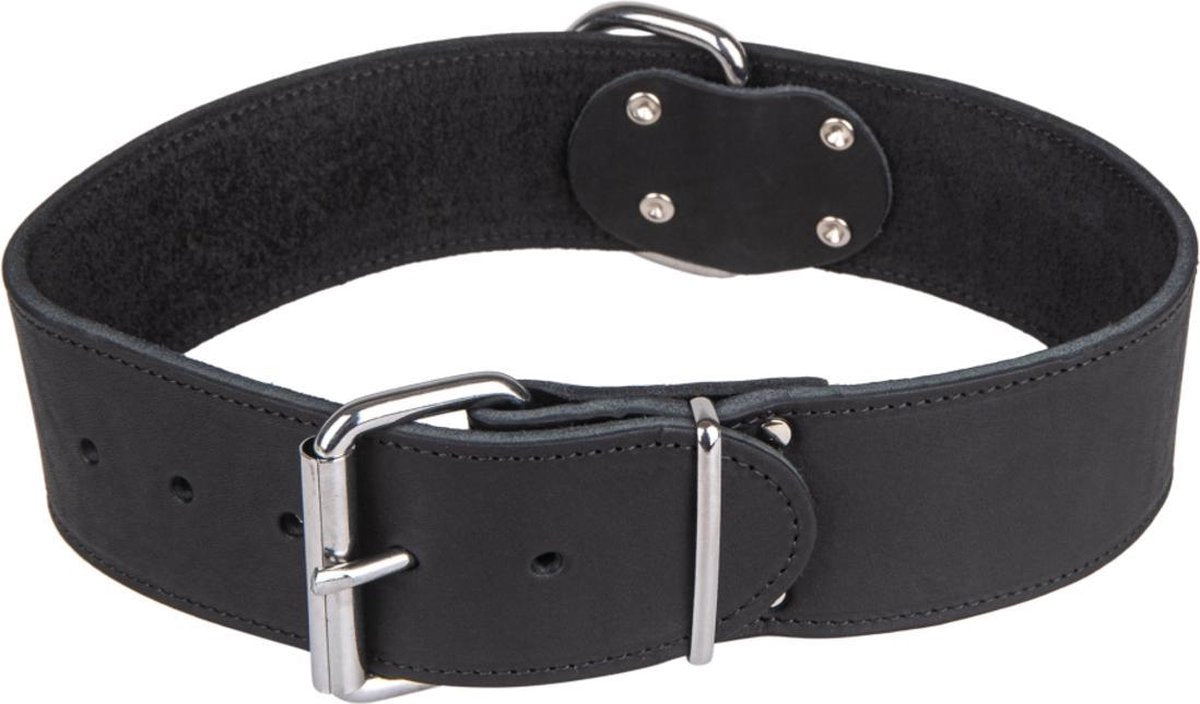 Dierenbenodigdheden Vadigran Halsband Large Geolied Leder Zwart 45Cmx30Mm M-L