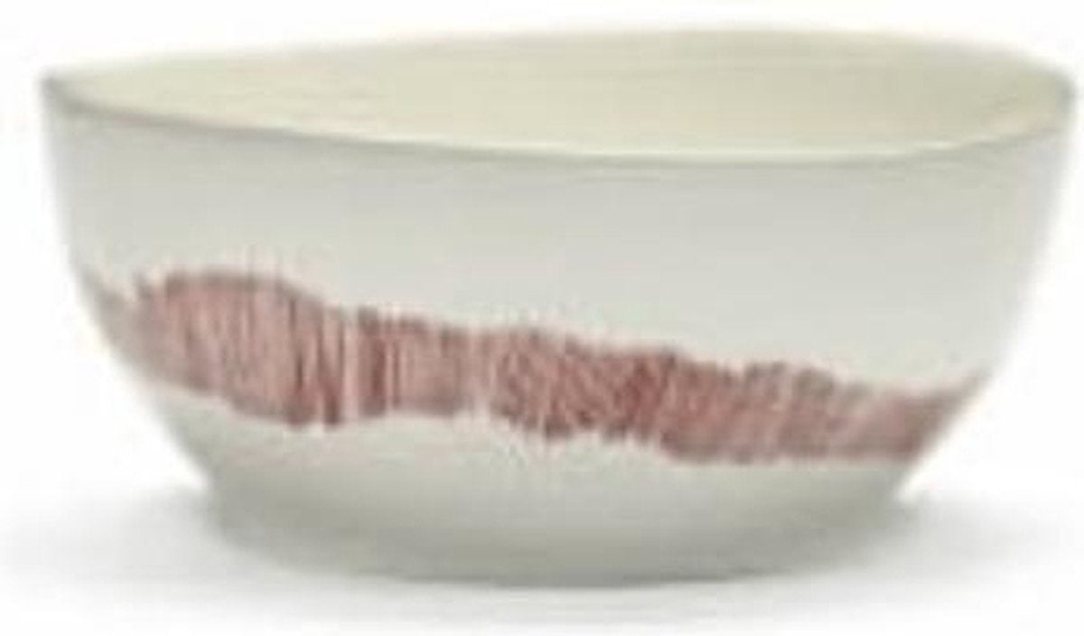 SERAX - Feast by Ottolenghi - Kom S 15x15cm wit Swirl-Stripes roo