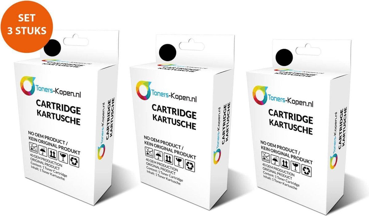 huismerk 3X inkt cartridge voor Epson T1301 zwart Toners-kopen_nl