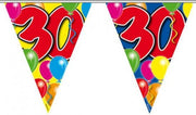 2x Leeftijd versiering vlaggenlijnen / vlaggetjes / slinger 30 jaar geworden thema 10 meter
