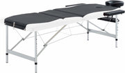 Medina Massagetafel inklapbaar 3 zones aluminium zwart en wit