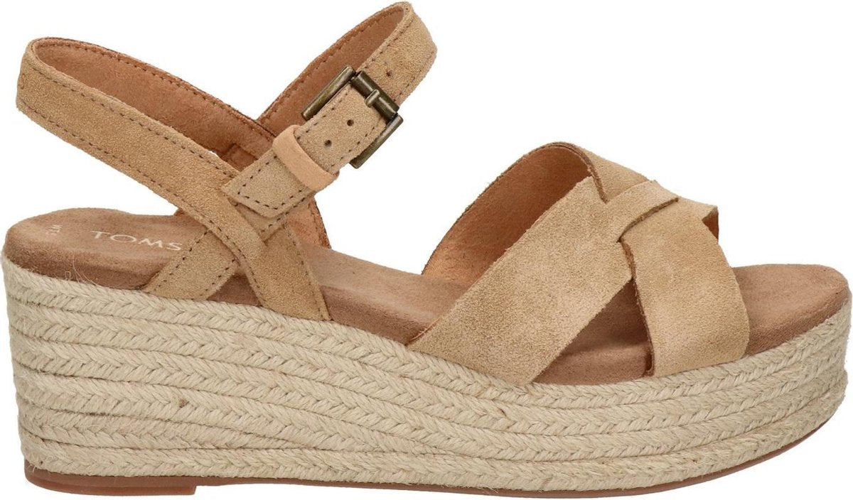 Dames Willow dames sandaal met sleehak. - Cognac - Maat 41