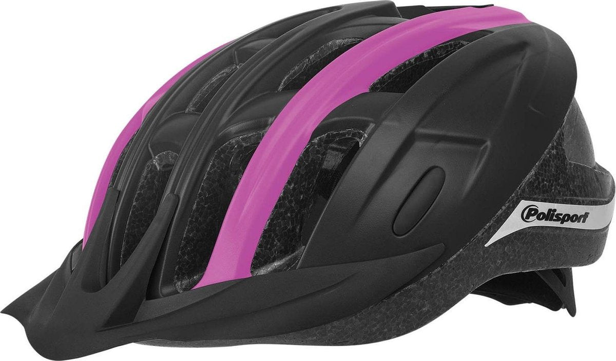 Polisport Ride In fietshelm - Maat M (54-58cm) - Zwart/Fuchsia